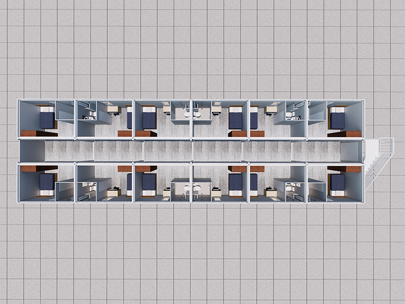Koreansk ansatt sovesal Quick Shared Container Room